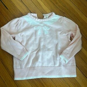 Hope and Henry pastel pink sweater with bow design